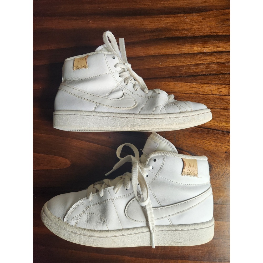 Nike Court Royale 2 Mid Triple White - Women's 6.5 White Leather shoes - Picture 6 of 13